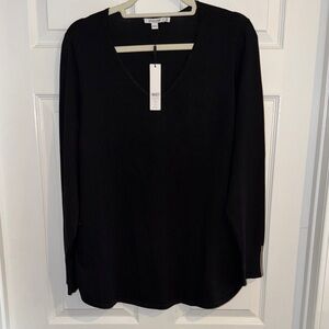 NWT Chicos Caviar Trim V-Neck Sweater